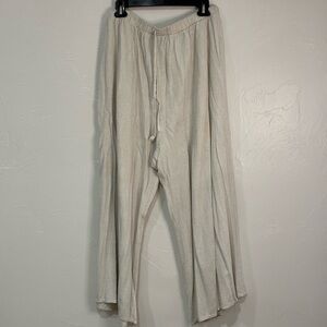 ARULA CREAM LINEN PANT AND SHIRT SET